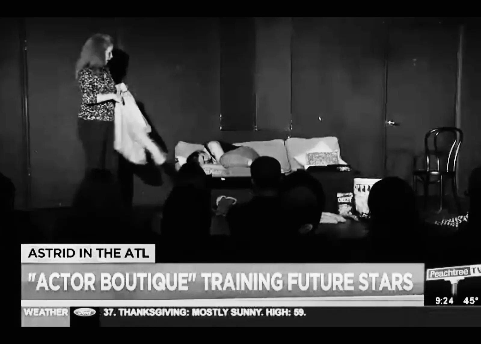 Astrid in the ATL TV segment: Actor Boutique training future stars